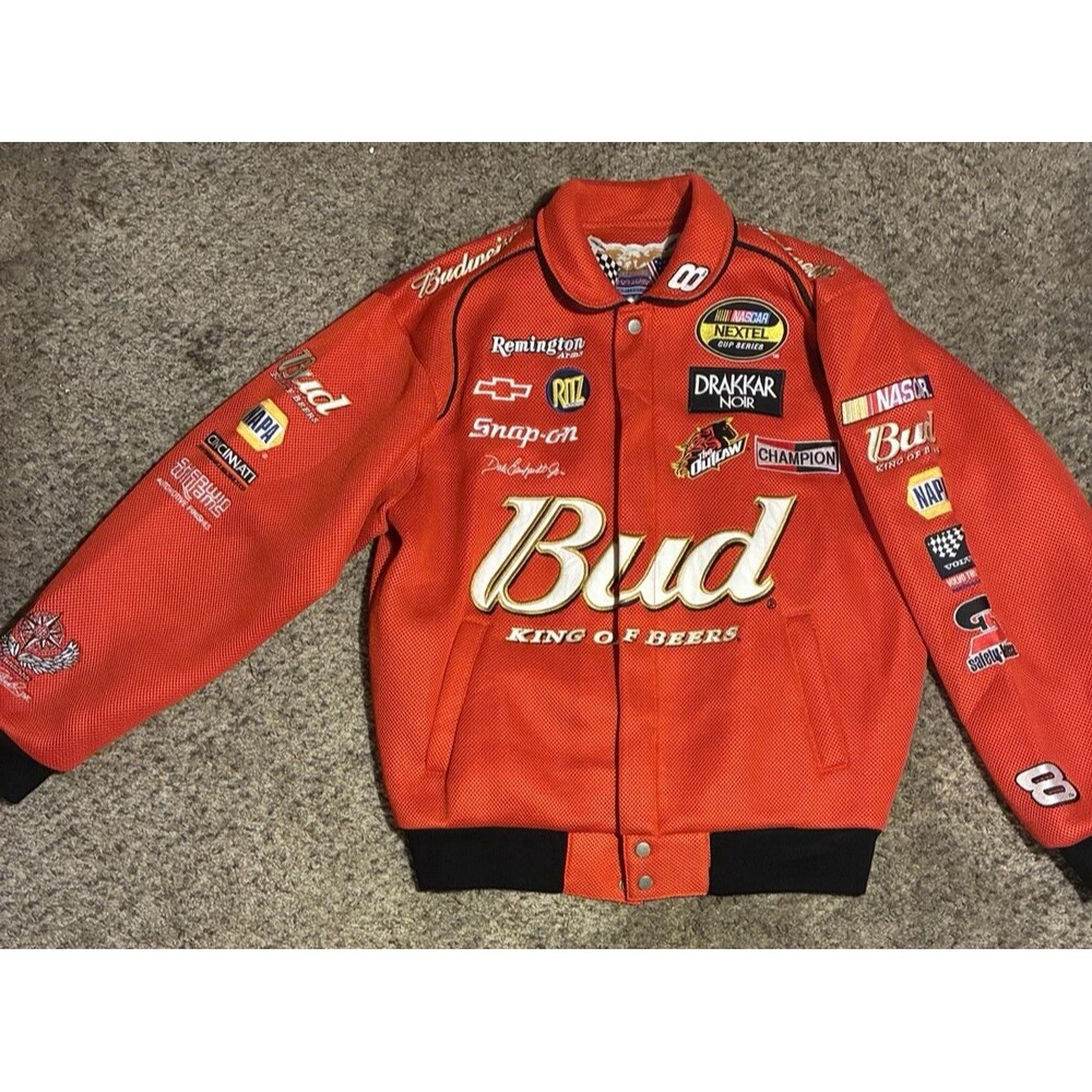 NASCAR Dale Earnhardt Jr Budweiser Jeff Hamilton Performance Jacket-Size M - Picture 2 of 11